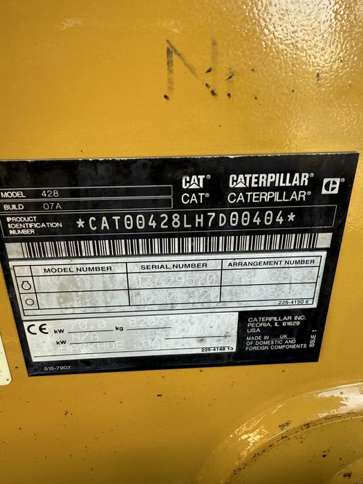 Buldo excavator Cat caterpillar 428  1400 ore