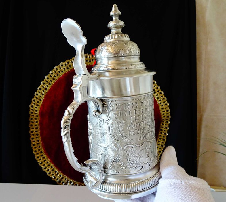 Халба от калай Lindenwirtin,семейство,калаена сватба.