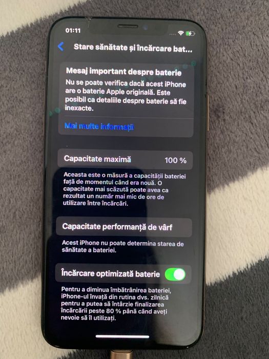 iPhone xs bateria schimbata recent