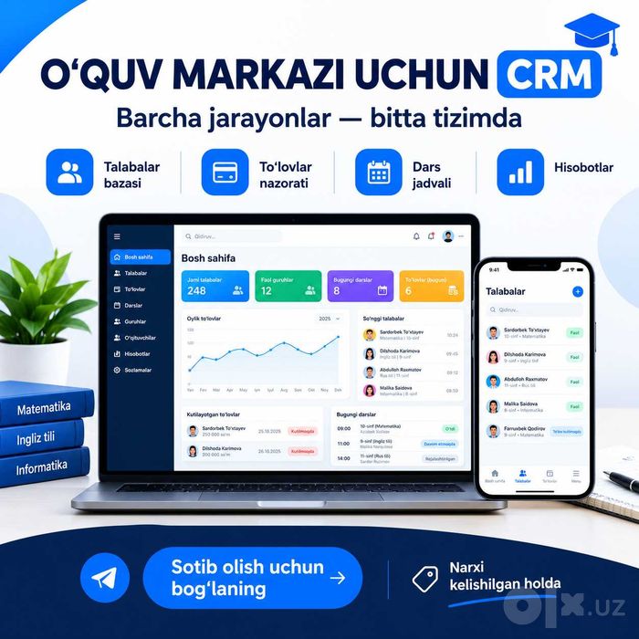 Oʻquv markazi uchun CRM platforma