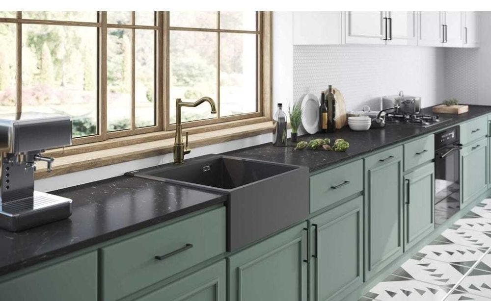 Chiuveta de granit alba montaj pe blat