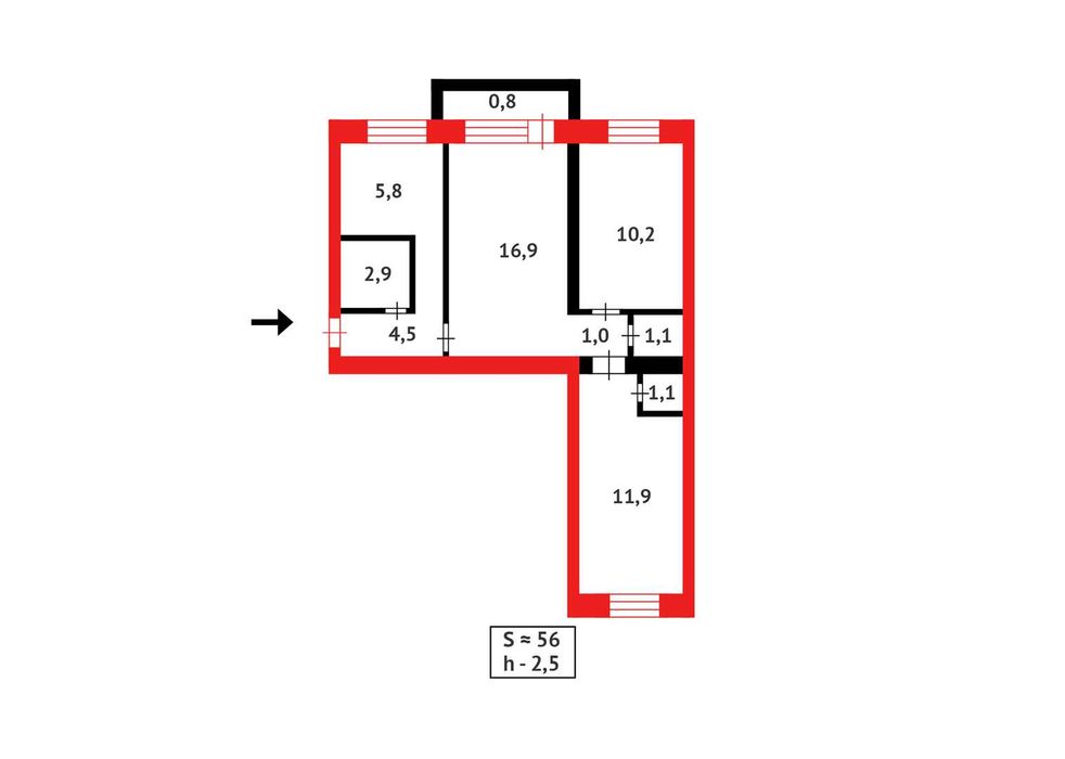 Продам 3х ком кв. 5эт кирп. 2мкр