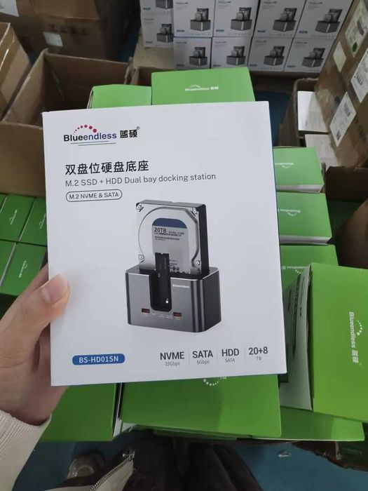 Док-станция "Blueendless" для NVMe/2.5/3.5/SSD/HDD алюминиевый корпус