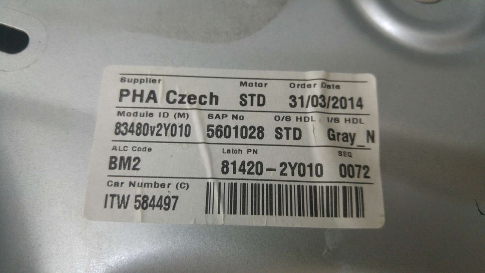 Macara geam electric dreapta spate hyundai ix35 lm el elh 83480v2y010 814202y010