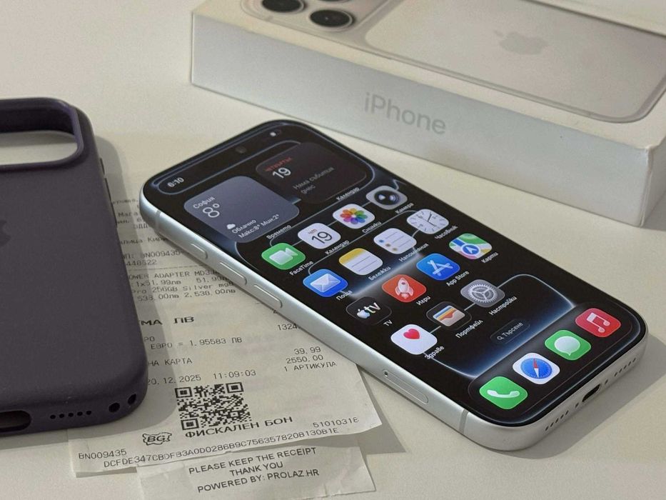 Бартер! 24м.Гаранция! iPhone 17 Pro Silver (Сив) 35 Цикъла.