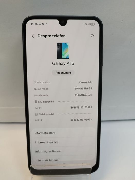 Telefon Samsung Galaxy A16 128 GB Black, Cod 123671