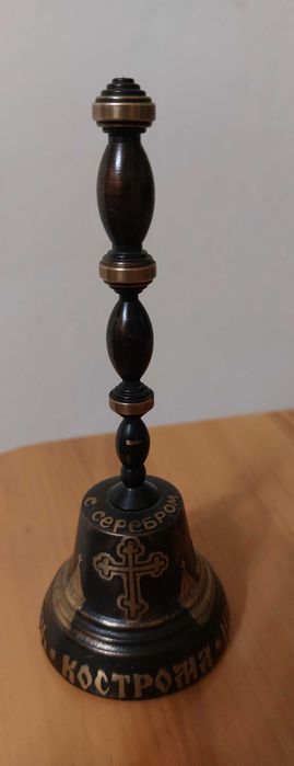 Колокольчик Кострома, с ручкой. Сувенир, бронза