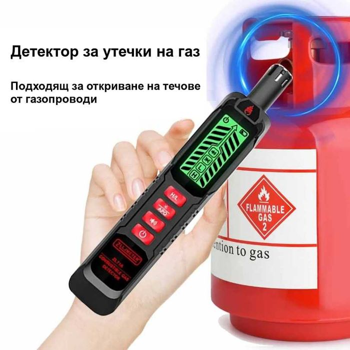 Детектор за утечка на газ | Газ анализатор, звукова и екранна аларма