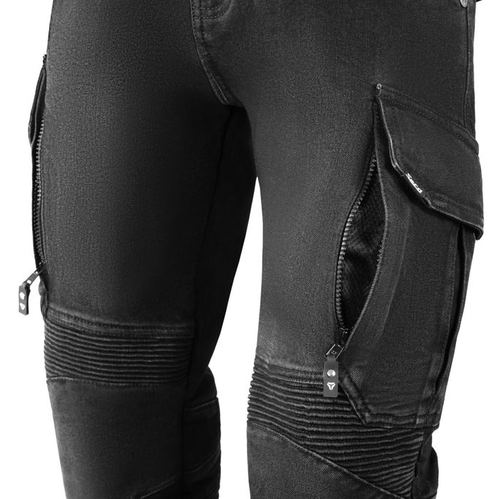 Blugi moto SECA Square II negru/washed