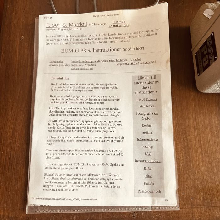 Винтидж кино прожектор EUMIG P8 Automatic 8mm + куфар и ролки