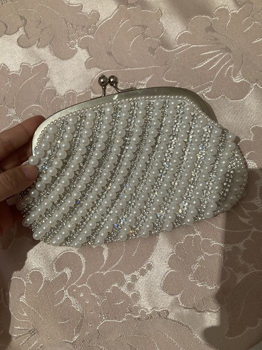 Сумка, жемчужная