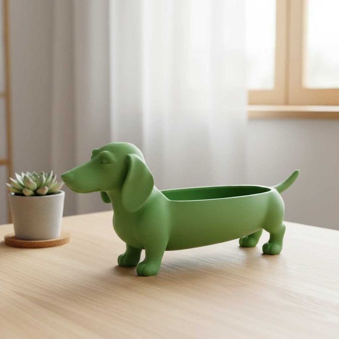 Ghiveci Dachshund pentru plante mici imprimat 3D