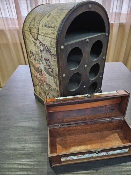 НОВИ поставка за вино и куфарче в същия десен