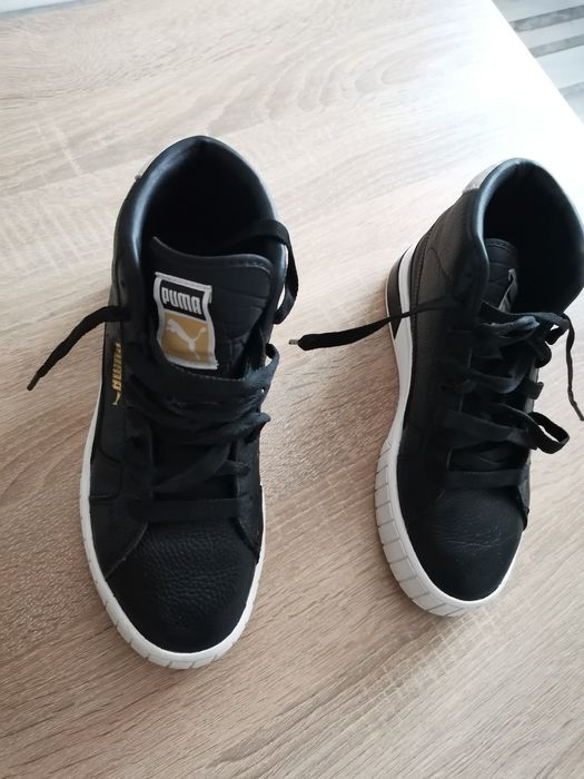 Adidasi copii fete, baieti Puma Cali Star Mid negru cu alb 37,5 Impeca