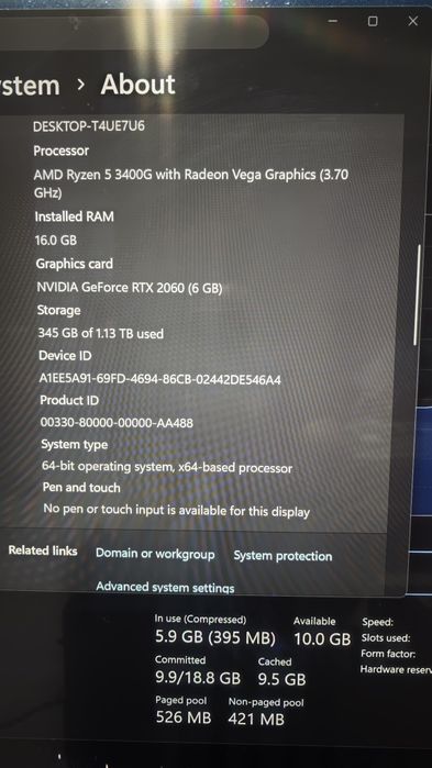 PC AMD Ryzen 5 16 Gb RTX 2060