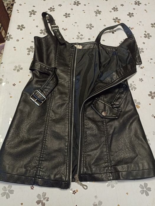 Сарафан кожанный на девочку рост 120-140