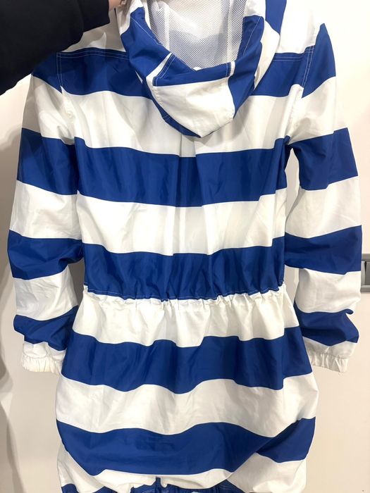 Дамско яке Adidas – синьо и бяло