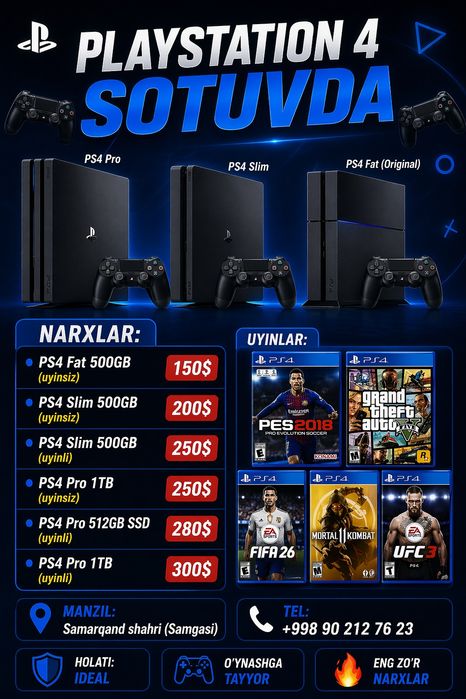 PlayStationlar Optom yoki donaga kolichistva bor dastavka bor