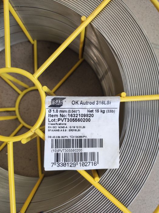 Sârmă sudură inox 316LSi 1.0mm 15kg ESAB
