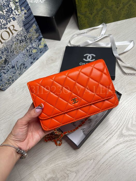 Geanta mica C4nel - Orange Piele