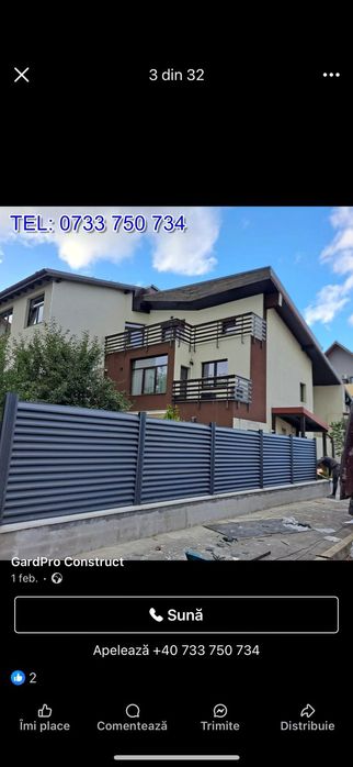 Garduri din panou stil jaluzele, șipcă metalica, tabla, BCA, plasa