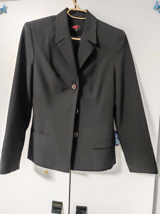 Sacou dama, negru, cambrat