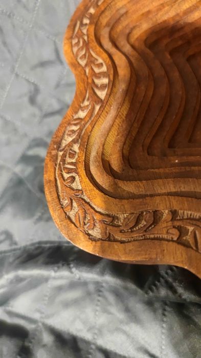 Индийски панер  с дърворезба сгъваем