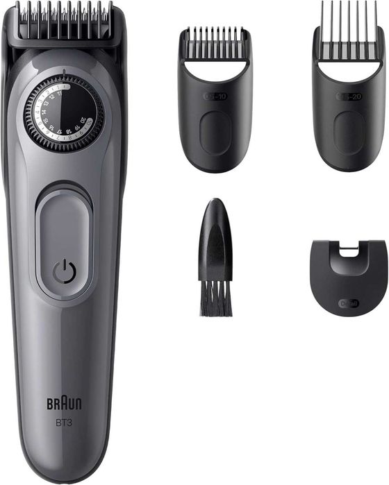 Тример за брада Braun, Серия 3 BT3525 , 4 аксесоара, сив, водоустойчив