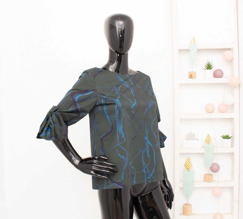 COS оригинална дамска блуза синьо зелена 34 XS