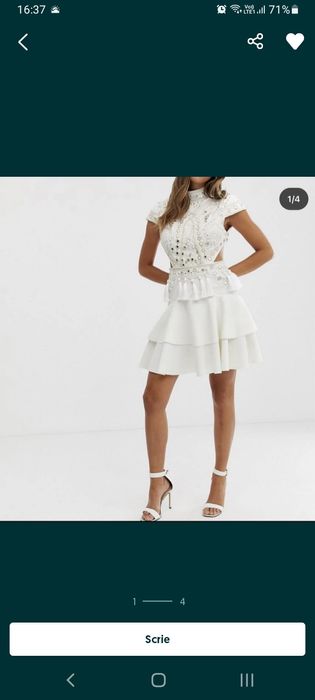 Rochie scurtă  alb murdar