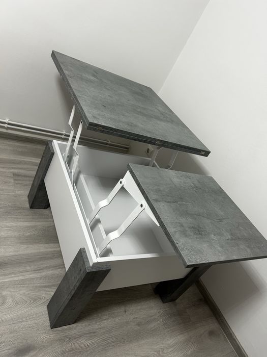 Vând măsuță de cafea extensibilă OSLO Beton/Milleniu/Alb – Mazzoni