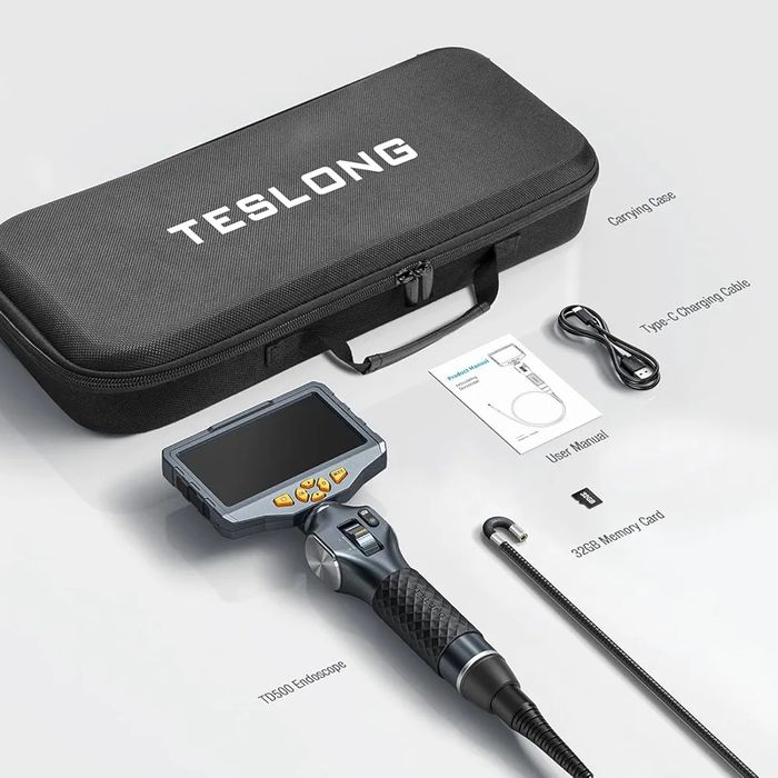 Cameră endoscopică Teslong TD500,cu lumină, cameră endoscopică rotativ