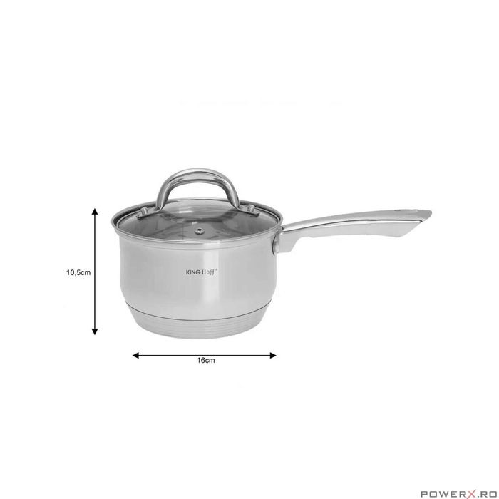 Set de 5 oale cu capac din inox, dimensiuni 16, 16, 18, 20, 24 cm,