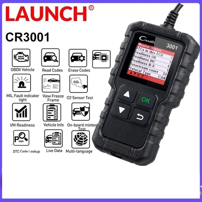 PRO Диагностика за автомобил кола car LAUNCH CREADER 3001 OBD