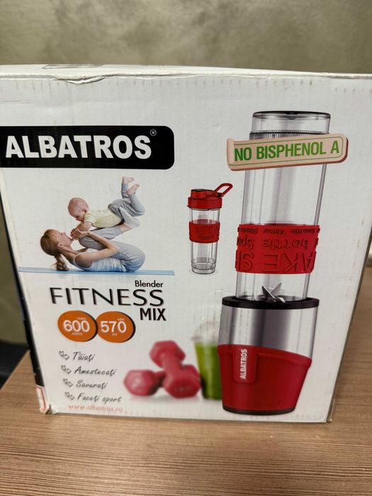 Blender Albatros Fitness Mix, 600 W, Rosu