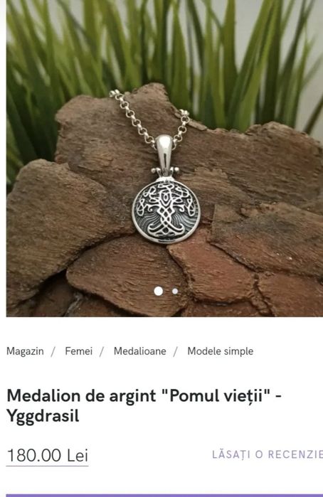 Set argint 925 lucrat manual "Pomul vieții"  - Pandantiv și cercei - Superb!