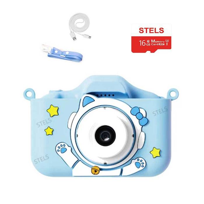 Детски фотоапарат STELS X300 + 16GB карта, Селфи, Full HD, Игри