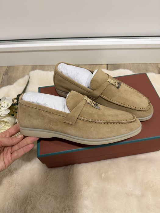 Мокасини естествен велур Loro Piana