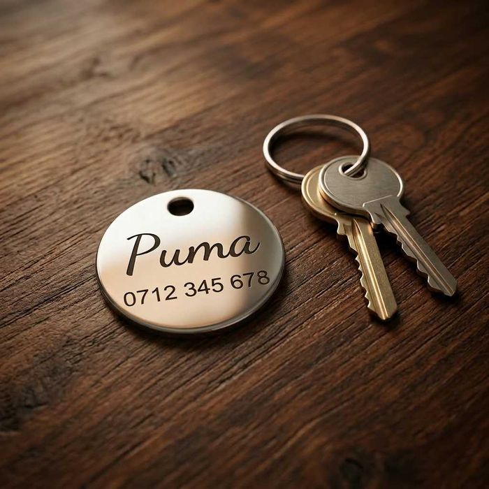 Medalion personalizat–animale de companie, gravat laser, rotund, 22 mm