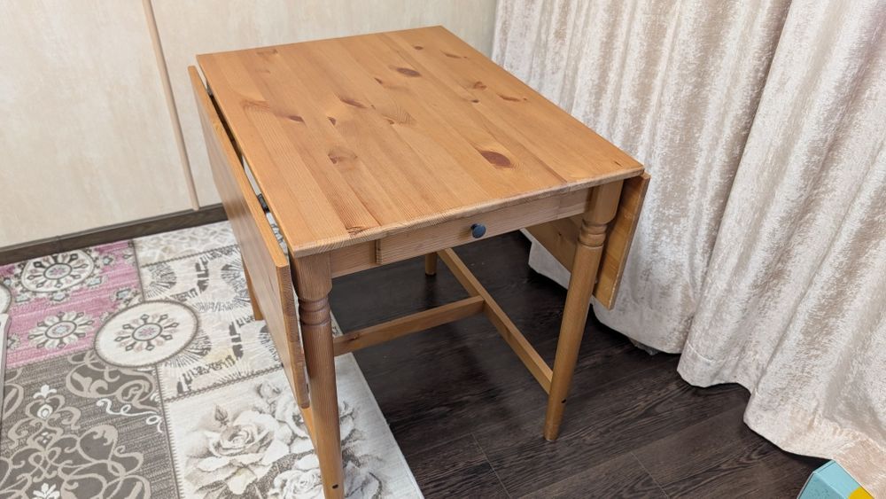 Стол икеа -ИНГАТОРП Стол c откидными полами, дерево.
