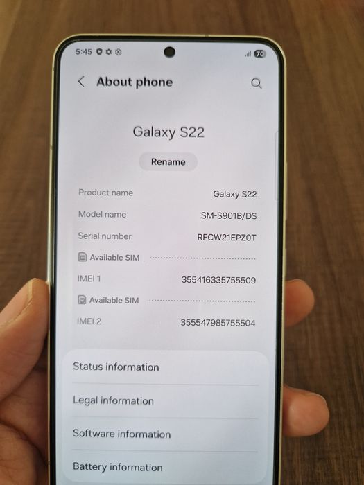 Samsung S22 128GB Остатъчна гаранция