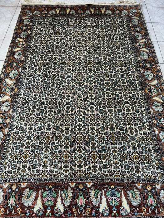 Elegant covor persan-Bidjar-lană-manual-flori stilizate-Belgia