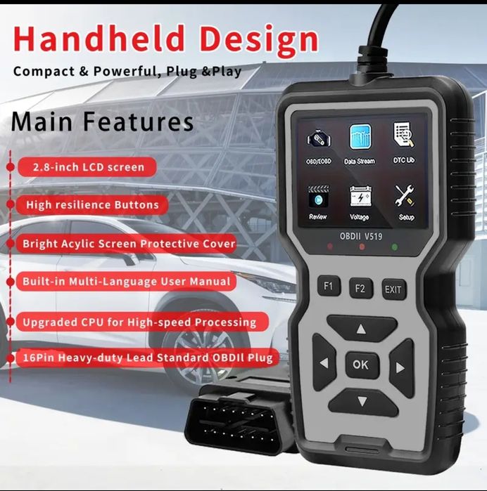 Сканер автомобильный, OBD2 v519