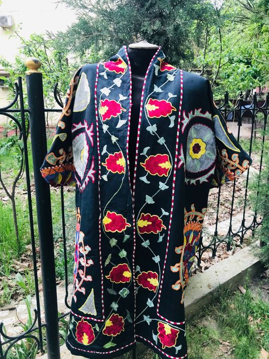 Сузани Чапан, Вышивка, Ручная работа, кафтан,  пальто шёлк, Chopon