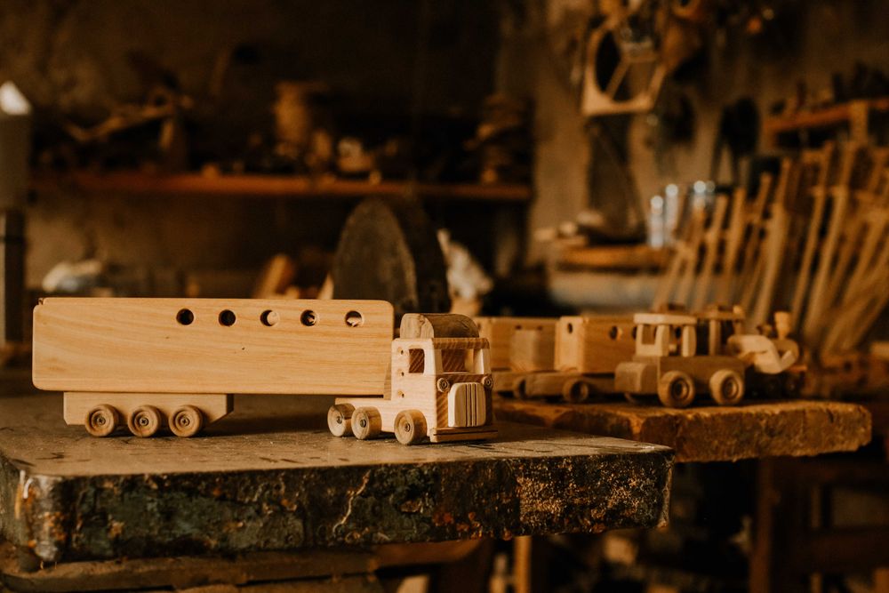 Tir din lemn, jucarie pentru copii