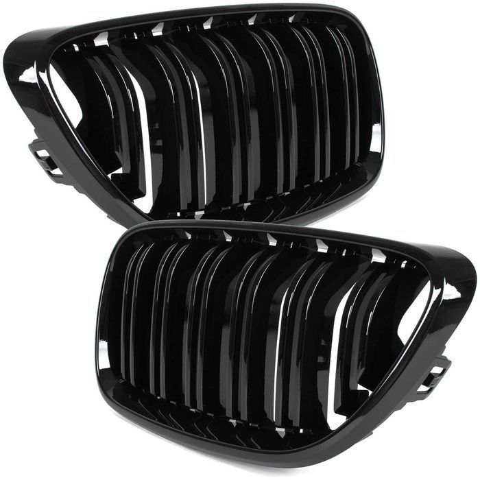 Grile duble BMW Seria 2 F22 F23 F87, 2014-2021 - Negru Lucios