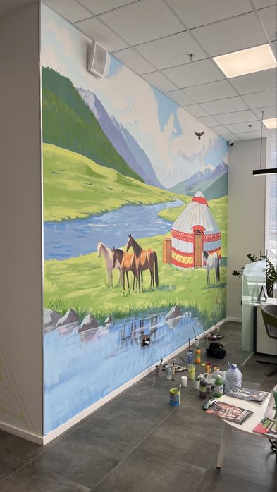 Роспись стен. Художник.