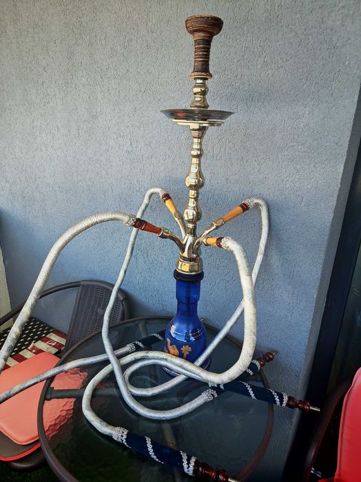 Narghilea albastra profesionala 4 furtunuri