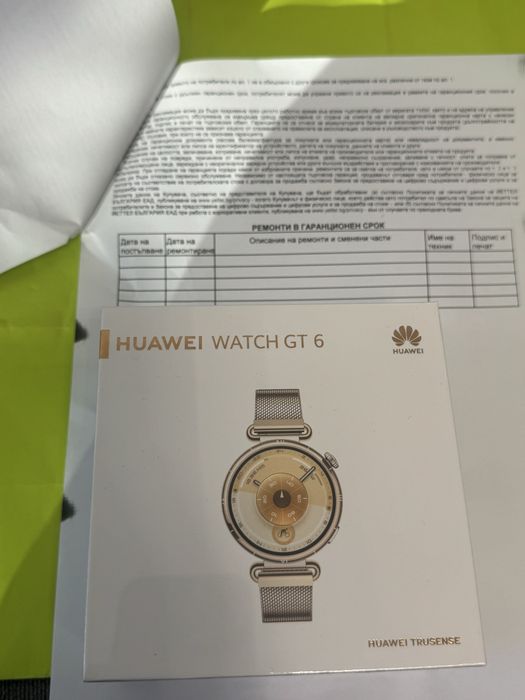 ЗАПЕЧАТАН 41mm Huawei Watch GT 6 Yettel Гаранция 2028 Gold GT6