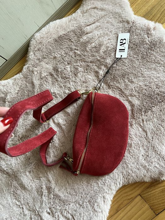 Чанта естествена кожа велур